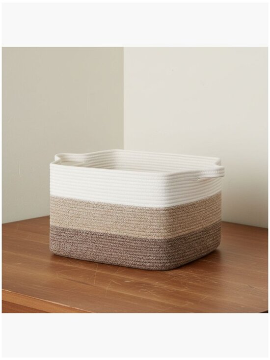 Other - Cotton Rope Woven Storage Basket Pack of 3 Collapsible Organizer